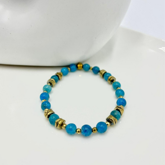 Bracelet Cornélius Apatite et Hématite 