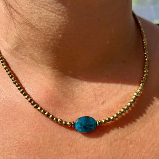 Collier PAMINA Apatite et Hématite 