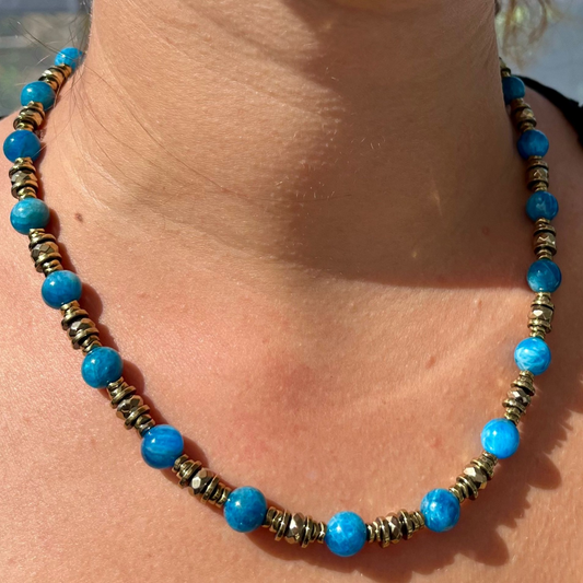 Collier Apatite et Hématite FREYA