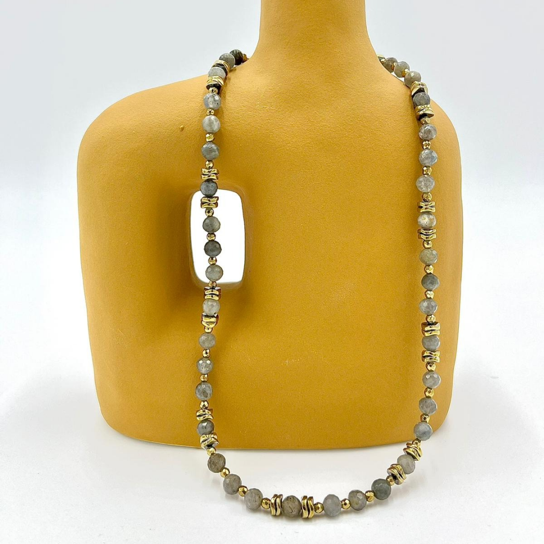 Collier CORNELIUS Labradorite et Hématite 
