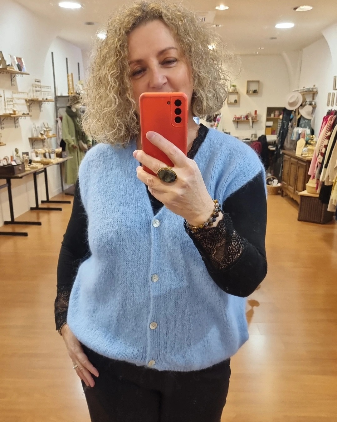 Gilet sans manche NUAGE bleu ciel