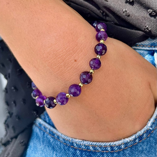 Bracelet Améthyste et Hématite Luna 