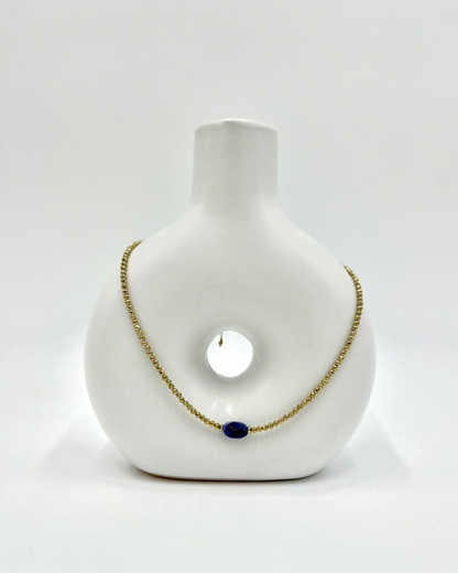 Collier Pamina Sodalite et Hématites dorées