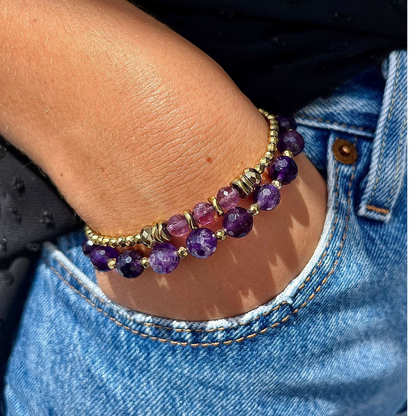 Bracelet Améthyste et hématite CORDELIA