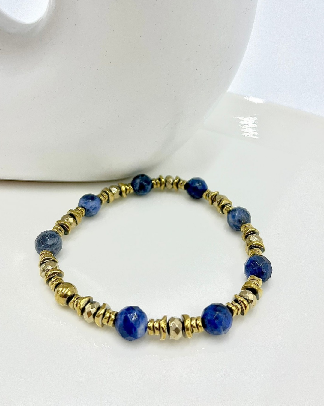 Bracelet Freya Sodalite et Hématites dorées