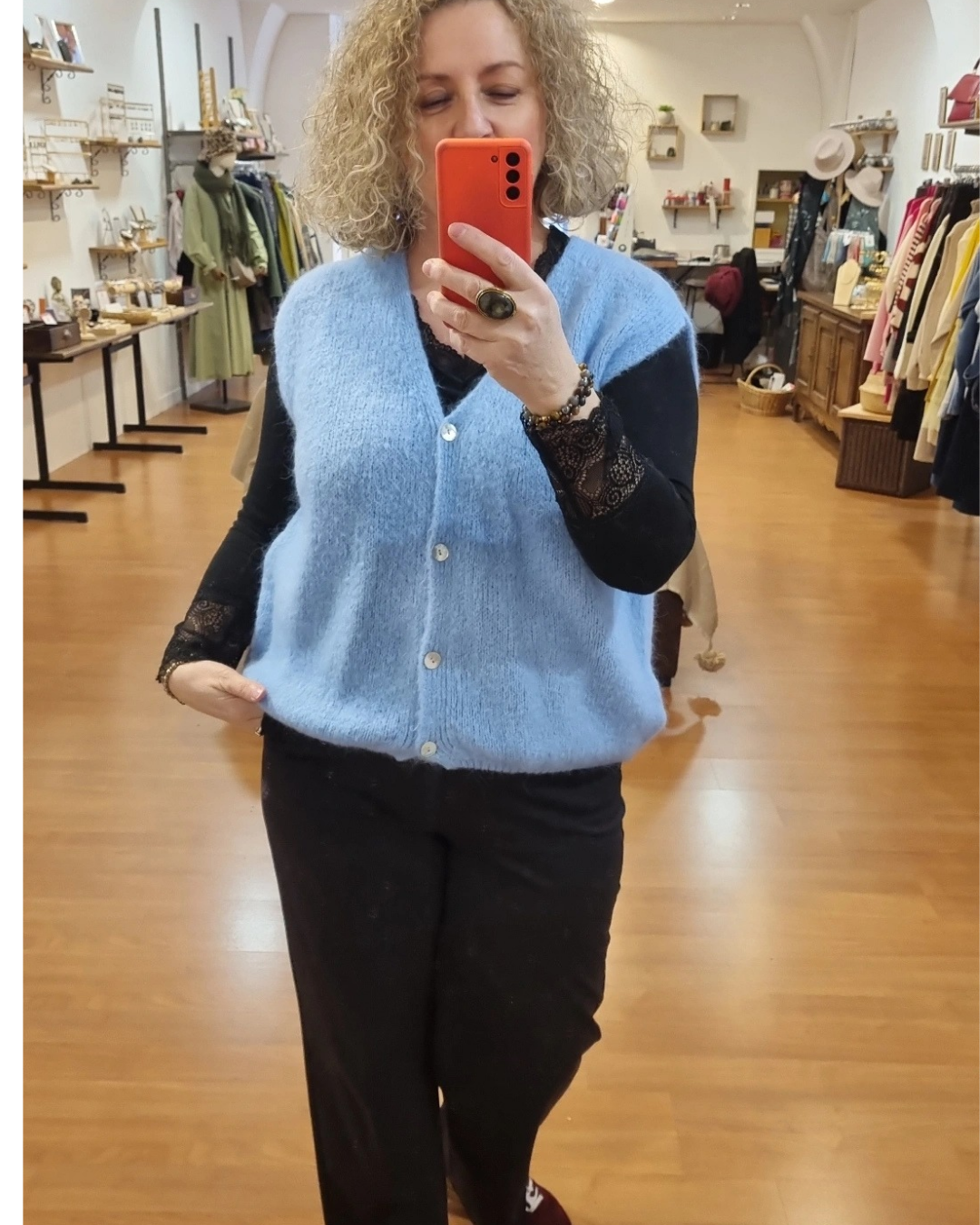 Gilet sans manche NUAGE bleu ciel