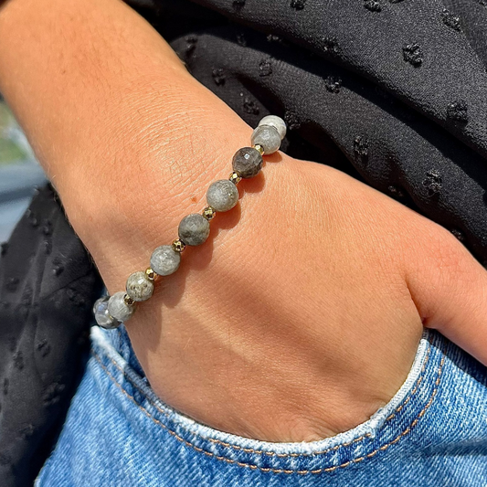Bracelet luna Labradorite et Hématite 