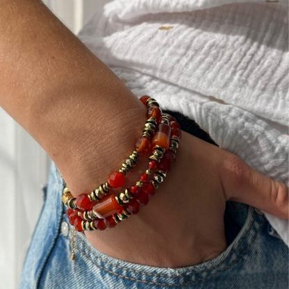 Bracelet Cornaline et Hématite MÉLUSINE