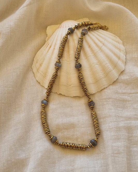 Collier MÉLISANDRE Labradorite et hématites dorées